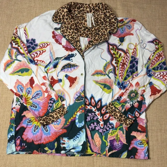 Sarah Gordon x Anthropologie large Tiger Pajama Flannel Set - Picture 3 of 9